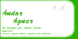andor agner business card